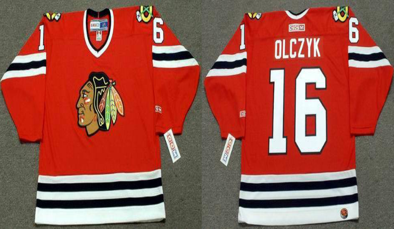 2019 Men Chicago Blackhawks 16 Olczyk red CCM NHL jerseys